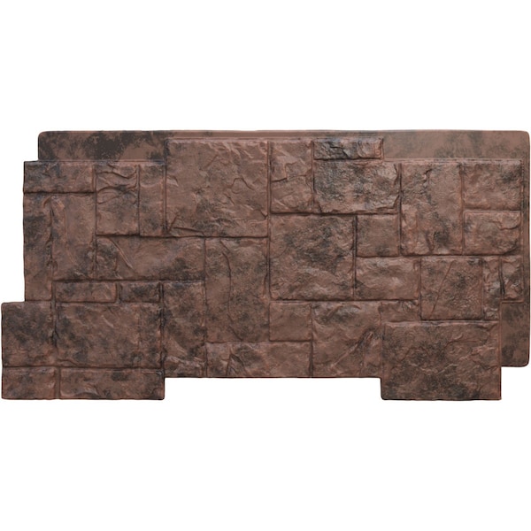 Ekena Millwork 49"W x 24 1/2"H x 1 1/4"D Castle Rock Stacked Stone, StoneWall Faux Stone Siding Panel, Canyon Brown - PNU24X48CRCB