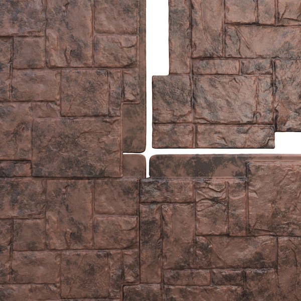 Ekena Millwork 49"W x 24 1/2"H x 1 1/4"D Castle Rock Stacked Stone, StoneWall Faux Stone Siding Panel, Canyon Brown - PNU24X48CRCB