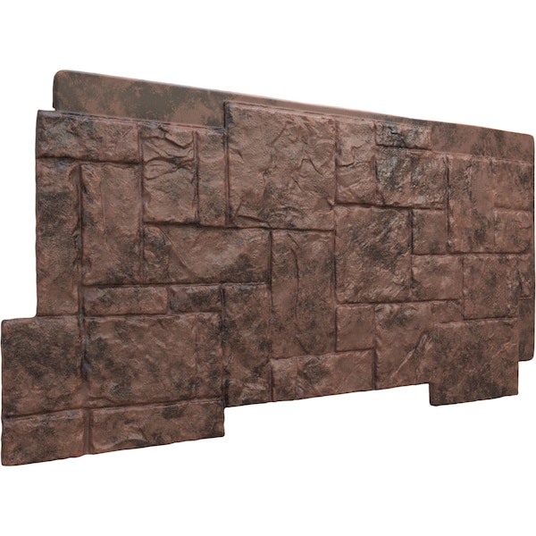 Ekena Millwork 49"W x 24 1/2"H x 1 1/4"D Castle Rock Stacked Stone, StoneWall Faux Stone Siding Panel, Canyon Brown - PNU24X48CRCB