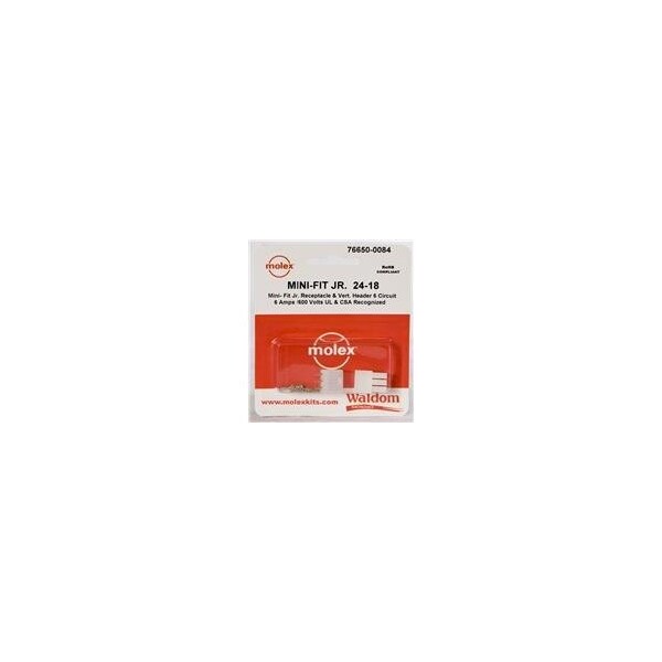 Cabeceras y carcasa de cables Molex Minifit Jr Conn Kit V Hdr Recept 6Ckt - 766500084