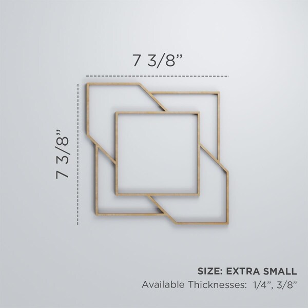 Ekena Millwork Extra Small Monument Decorative Fretwork Wood Wall Panels, Hickory, 7 3/8"W x 7 3/8"H x 3/8"T - WALW08X08X0375MMTHI