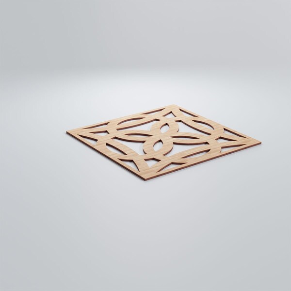 Ekena Millwork Large Baytown Decorative Fretwork Wood Wall Panels, Alder, 23 3/8"W x 23 3/8"H x 3/8"T - WALW24X24X0375BYTAL