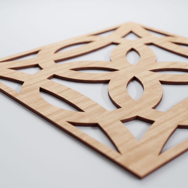 Ekena Millwork Large Baytown Decorative Fretwork Wood Wall Panels, Alder, 23 3/8"W x 23 3/8"H x 3/8"T - WALW24X24X0375BYTAL