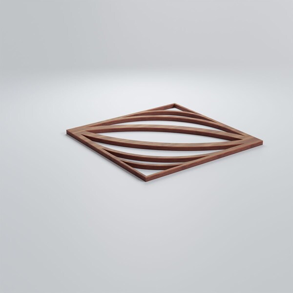 Ekena Millwork Small Otis Decorative Fretwork Wood Wall Panels, Walnut, 11 3/8"W x 11 3/8"H x 3/8"T - WALW12X12X0375OTSWA