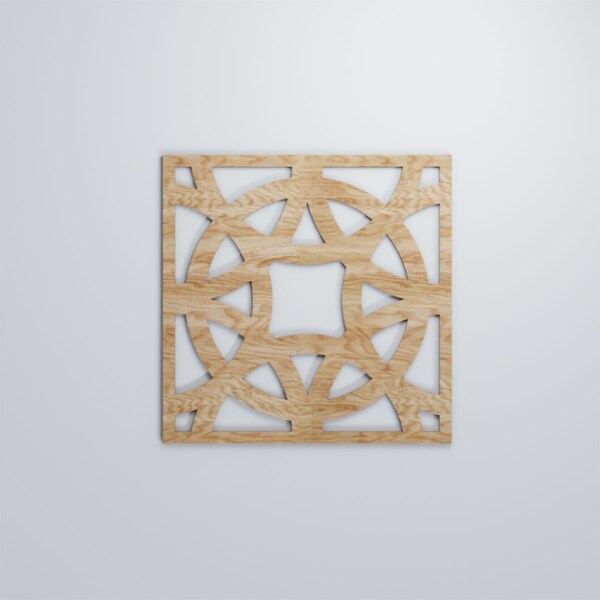 Ekena Millwork Large Brownsville Decorative Fretwork Wood Wall Panels, Red Oak, 23 3/8"W x 23 3/8"H x 3/8"T - WALW24X24X0375BNERO