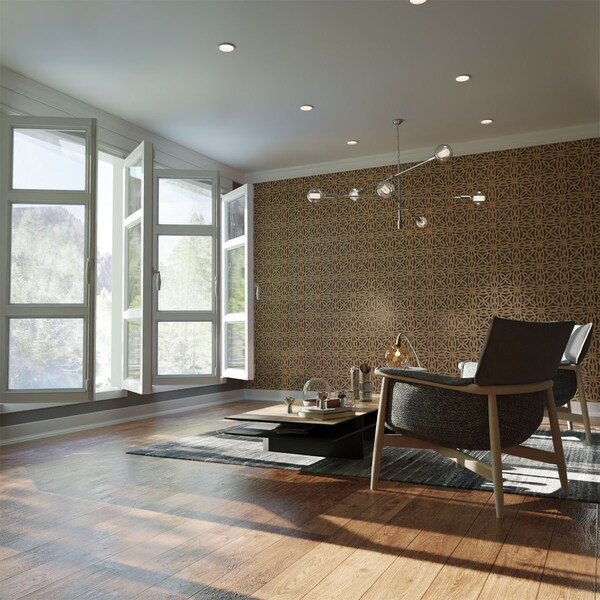Ekena Millwork Extra Small Baytown Decorative Fretwork Wood Wall Panels, Red Oak, 7 3/8"W x 7 3/8"H x 3/8"T - WALW08X08X0375BYTRO