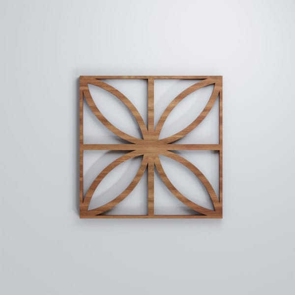Ekena Millwork Extra Small Swansea Decorative Fretwork Wood Wall Panels, Walnut, 7 3/8"W x 7 3/8"H x 3/8"T - WALW08X08X0375SWNWA