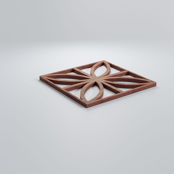 Ekena Millwork Extra Small Swansea Decorative Fretwork Wood Wall Panels, Walnut, 7 3/8"W x 7 3/8"H x 3/8"T - WALW08X08X0375SWNWA