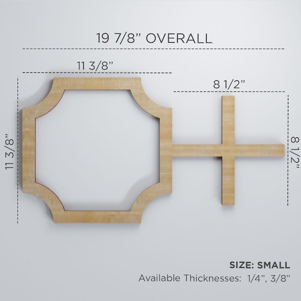 Ekena Millwork Small Bradley Decorative Fretwork Wood Wall Panels, Alder, 19 7/8"W x 11 3/8"H x 3/8"T - WALW12X12X0375BRDAL