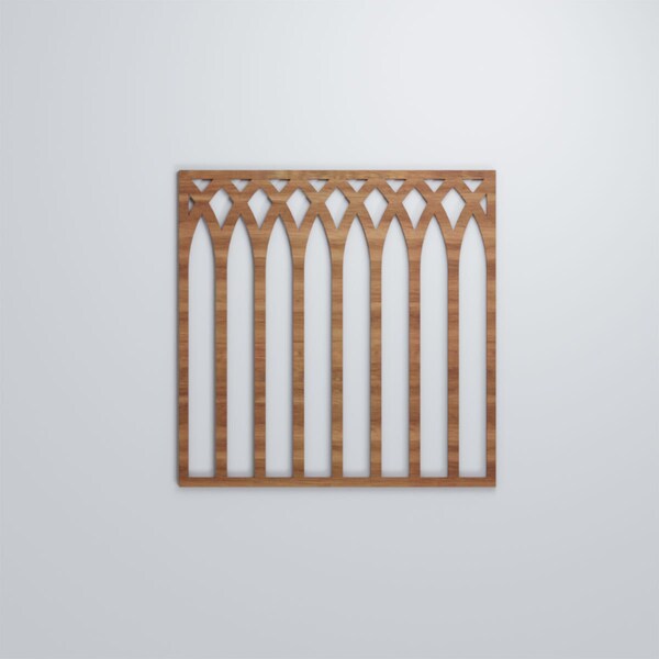 Ekena Millwork Large Cedar Park Decorative Fretwork Wood Wall Panels, Walnut, 23 3/8"W x 23 3/8"H x 3/8"T - WALW24X24X0375CRPWA