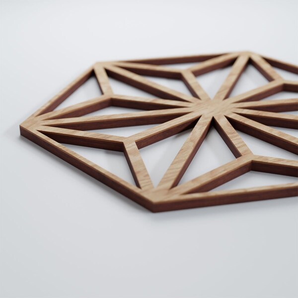 Ekena Millwork Small Hampton Decorative Fretwork Wood Wall Panels, Red Oak, 11 3/8"W x 13 1/8"H x 3/8"T - WALW12X12X0375HMPRO