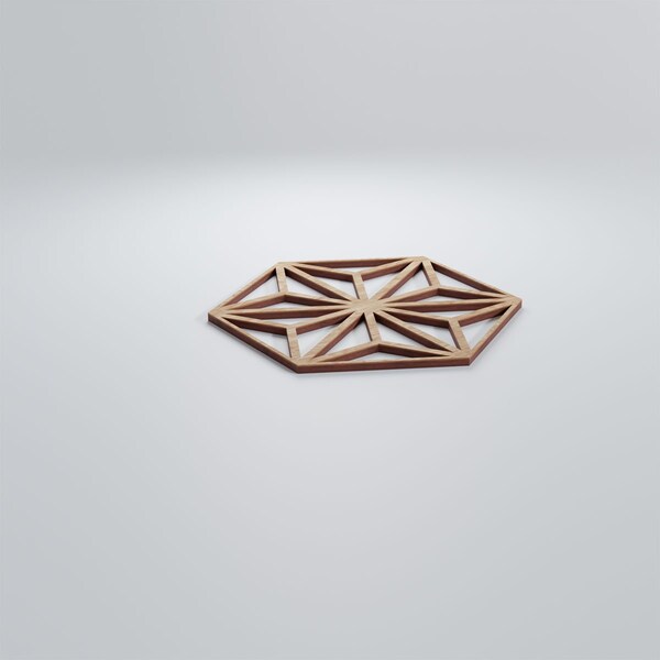 Ekena Millwork Small Hampton Decorative Fretwork Wood Wall Panels, Red Oak, 11 3/8"W x 13 1/8"H x 3/8"T - WALW12X12X0375HMPRO