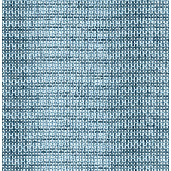 Manhattan Comfort Miramar Zia Blue Basketweave 33 ft L X 205 in W Wallpaper - BR4014-26442