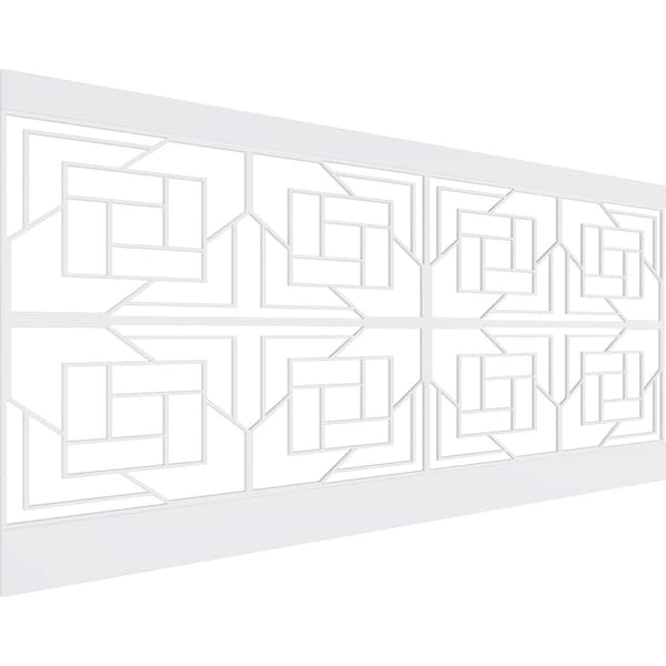 Ekena Millwork 44"H x 94 1/2"W Loveland PVC Wainscot Paneling Kit - WPK44X94LLD