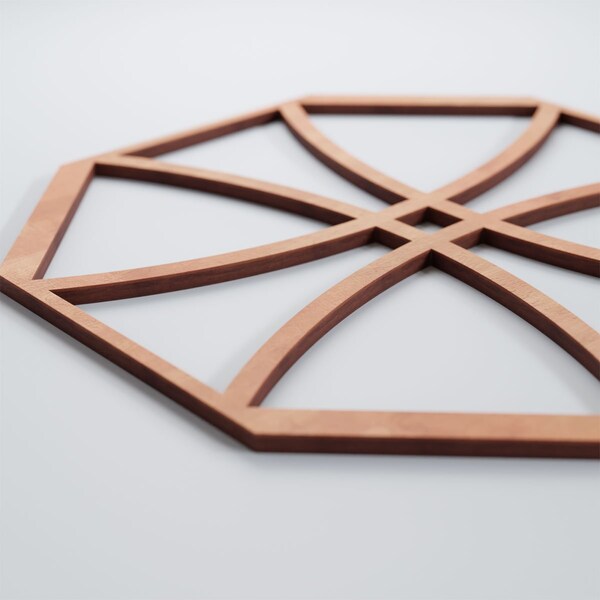 Ekena Millwork Medium Haswell Decorative Fretwork Wood Wall Panels, Cherry, 15 3/8"W x 15 3/8"H x 3/8"T - WALW16X16X0375HWLCH