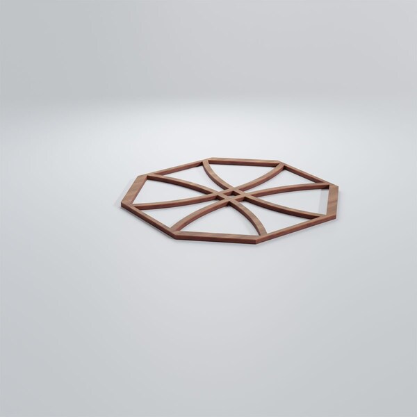 Ekena Millwork Medium Haswell Decorative Fretwork Wood Wall Panels, Walnut, 15 3/8"W x 15 3/8"H x 3/8"T - WALW16X16X0375HWLWA