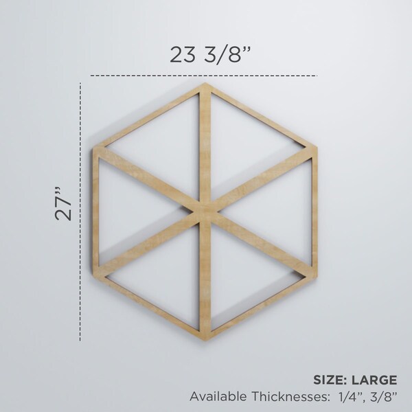 Ekena Millwork Large Pendleton Decorative Fretwork Wood Wall Panels, Wood (Paint Grade), 23 3/8"W x 27 "H x 3/8"T - WALW24X24X0375PENMF