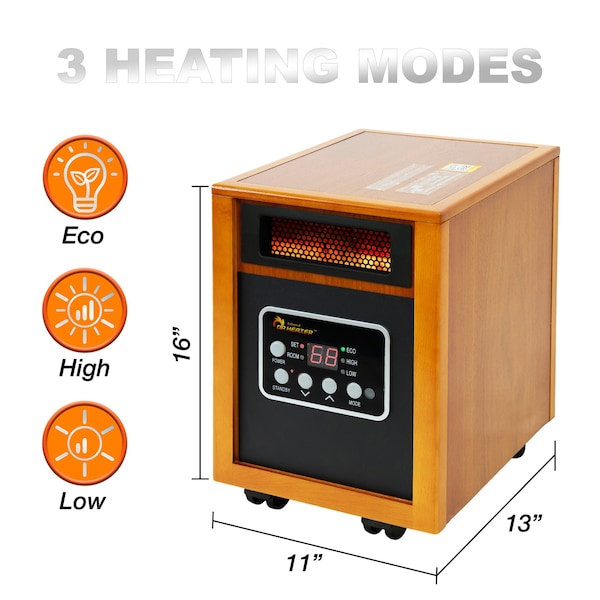 Dr Infrared Heater Electric Portable Space Heater, 1500-Watt - DR-968