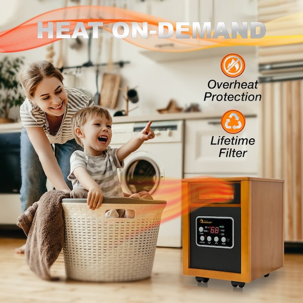 Dr Infrared Heater Electric Portable Space Heater, 1500-Watt - DR-968