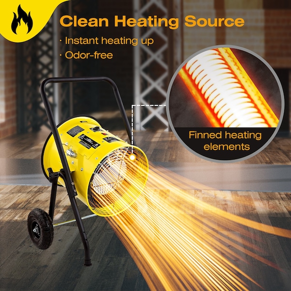 Dr Infrared Heater Yellow 15000-Watt Salamander Construction Single Phase 240-Volt Portable Fan Forced Electric Heater - DR-PS11524