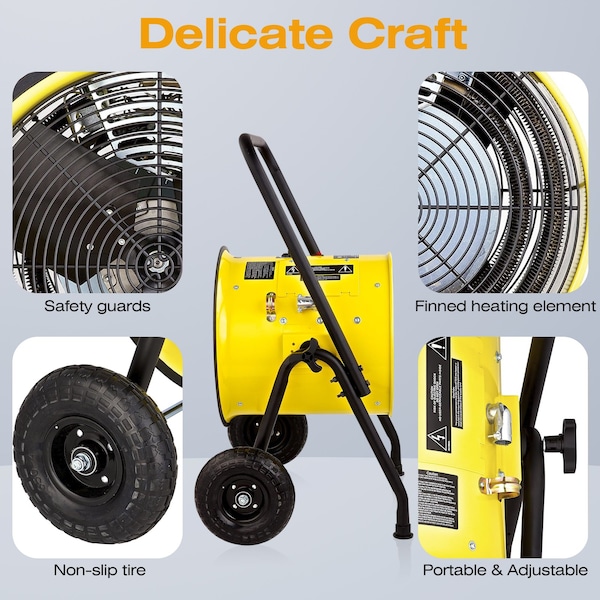 Dr Infrared Heater Yellow 15000-Watt Salamander Construction Single Phase 240-Volt Portable Fan Forced Electric Heater - DR-PS11524