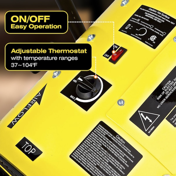 Dr Infrared Heater Yellow 15000-Watt Salamander Construction Single Phase 240-Volt Portable Fan Forced Electric Heater - DR-PS11524