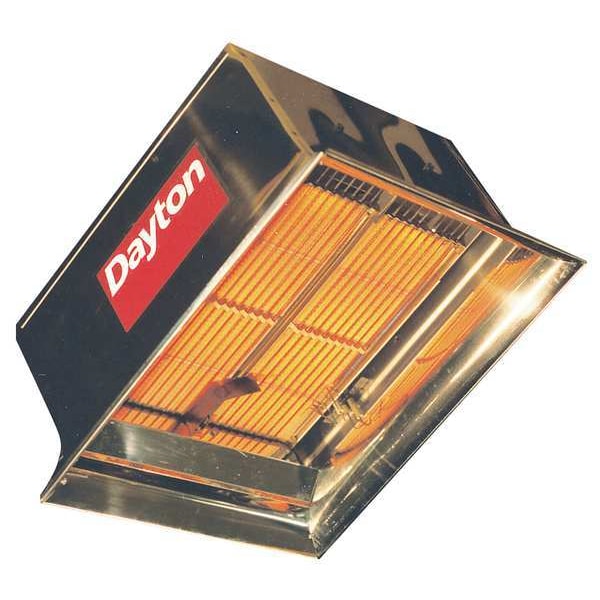 Dayton Suspended Gas Infrared Flat Panel Heater, 60000 BtuH, 324 sq ft Heating Area, 120V AC - 3E133