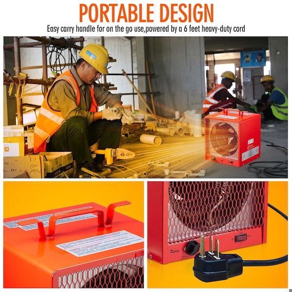 Dr Infrared Heater Portable Industrial Heater for Garage or Shop, 208/240V, 4800/5600W with 6-30P Plug - DR-988