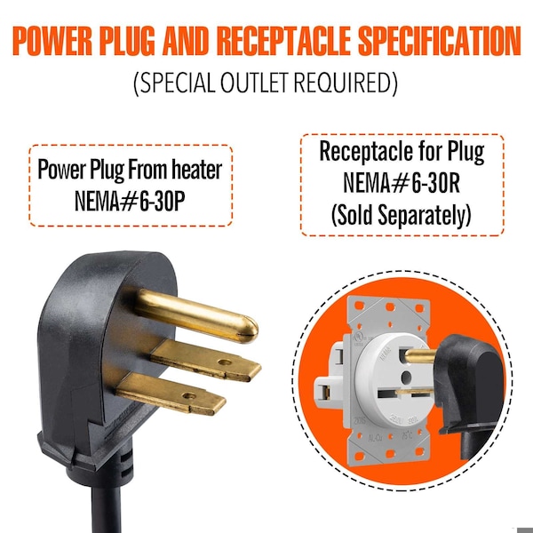 Dr Infrared Heater Portable Industrial Heater for Garage or Shop, 208/240V, 4800/5600W with 6-30P Plug - DR-988