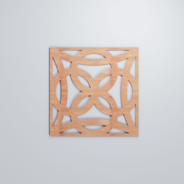 Ekena Millwork Large Baytown Decorative Fretwork Wood Wall Panels, Cherry, 23 3/8"W x 23 3/8"H x 3/8"T - WALW24X24X0375BYTCH