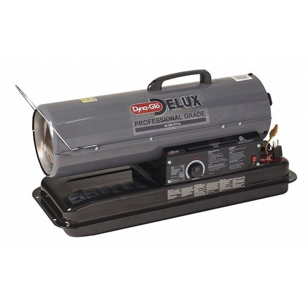 Dyna-Glo Portable Oil and Kerosene Torpedo Heater, 80,000 BtuH, #1 Diesel, #1 Fuel Oil, K-1 Kerosene, 5 gal - KFA80DGD