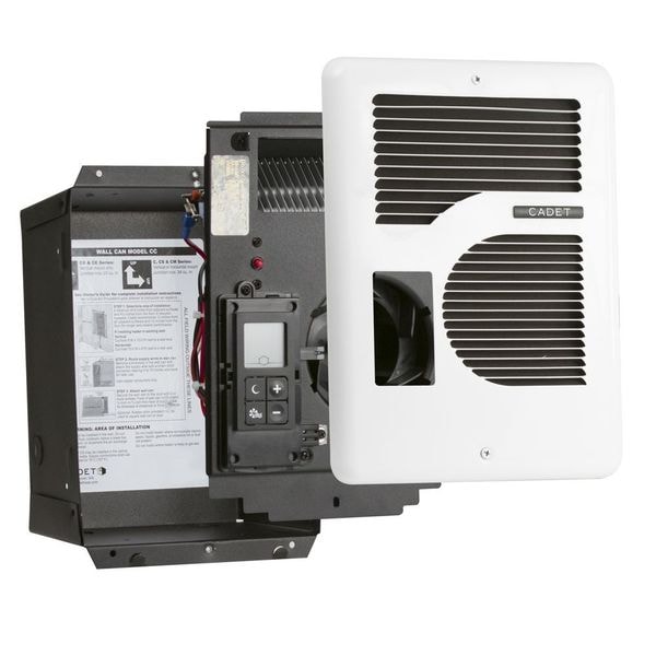 Cadet Recessed Electric Wall-Mount Heater, Recessed, 1000/1500/1600W W, 120/208/240V AC, White - CEC163TW