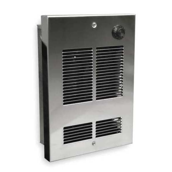 Dayton Recessed Electric Wall-Mount Heater, Shallow Recessed or Surface, 1000 W, 120V AC, Stainless Steel - 5ZK64