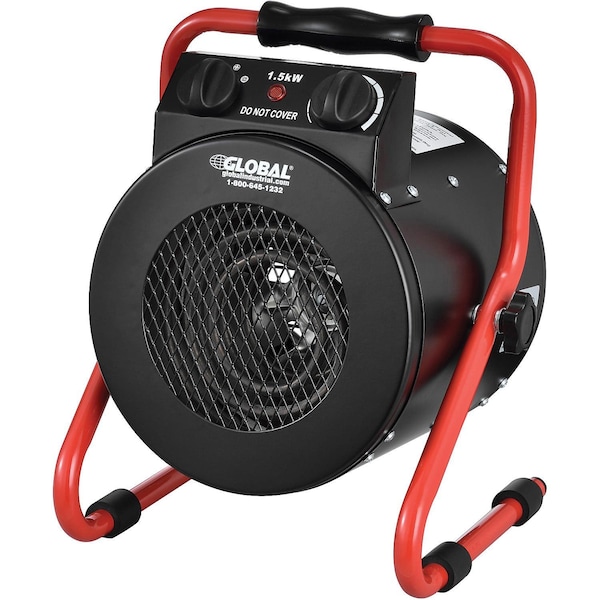 Global Industrial Portable Electric Space Heater With Thermostat, 1500 watt, 120v, Red - 653579