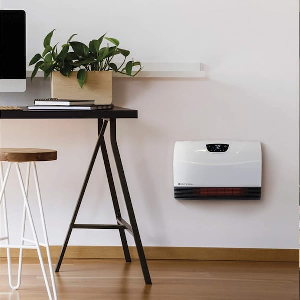 Heat Storm Infrared Space Heater, WIFI, Wall Mount, Digital Display, Adjustable Thermostat, 1500W, 120V, Black - HS-1500-PHX-WIFI