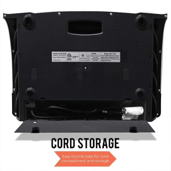 Heat Storm Infrared Space Heater, WIFI, Wall Mount, Digital Display, Adjustable Thermostat, 1500W, 120V, Black - HS-1500-PHX-WIFI