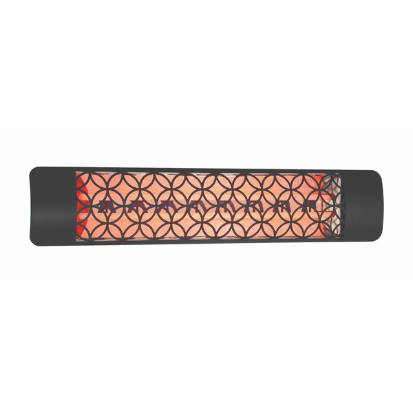 Eurofase SS 39in Dual Element 4000W 240V Heater, Black, Clover Decor Plate - EF40240B2