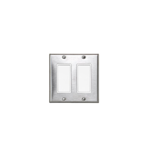 Eurofase On/Off Switch With SS Plate And Box, 2 Switches - EFSSPS2
