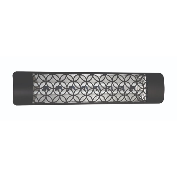 Eurofase SS 39in Dual Element 4000W 208V Heater, Black, Clover Decor Plate - EF40208B2