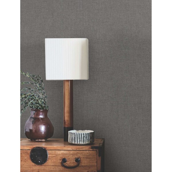 York Wallcoverings Hardy Linen Onyx Wallpaper - UD2562N