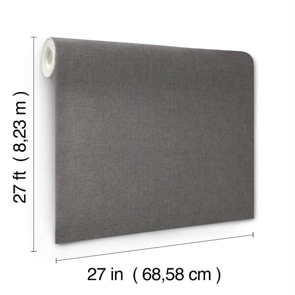 York Wallcoverings Hardy Linen Onyx Wallpaper - UD2562N