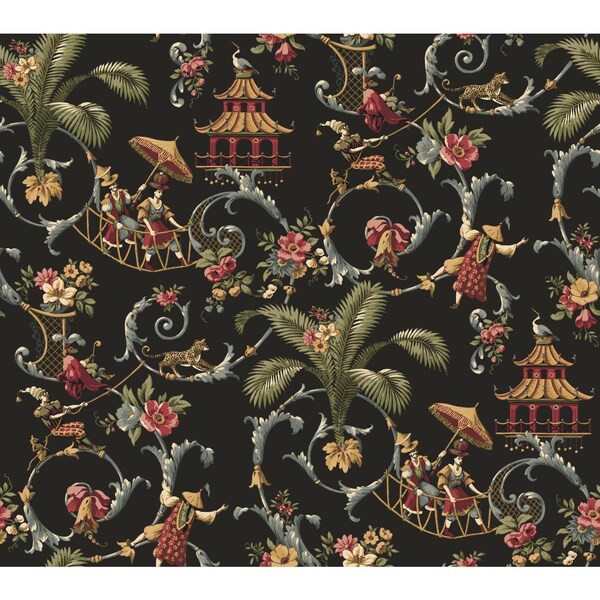 York Wallcoverings Mandarin Rose Red Wallpaper - WA7769