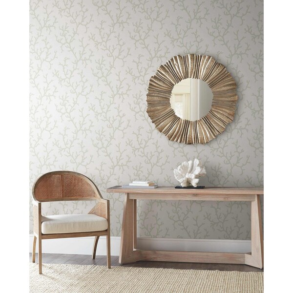 York Wallcoverings Coral Island White Wallpaper - CV4431