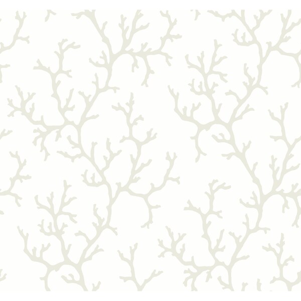 York Wallcoverings Coral Island White Wallpaper - CV4431