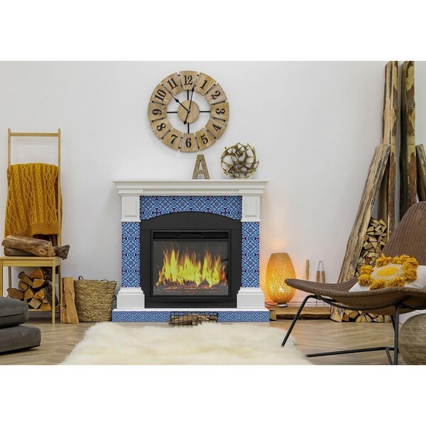 Homeroots 4 x 4 in. Blue Bali Removable Peel & Stick Tiles - 400235
