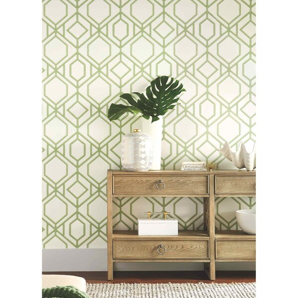 York Wallcoverings Sawgrass Trellis Green Wallpaper - TC2631
