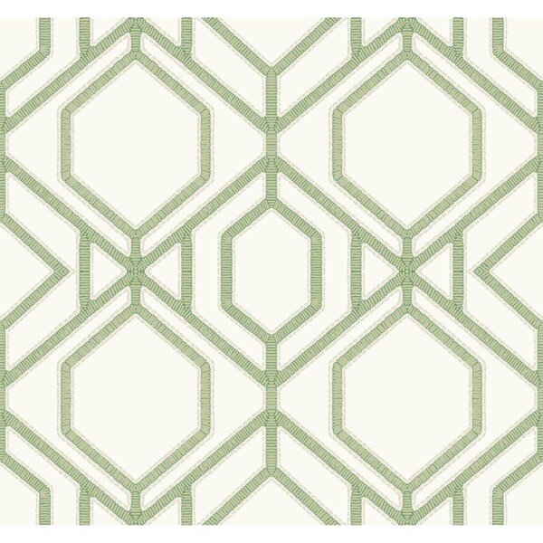 York Wallcoverings Sawgrass Trellis Green Wallpaper - TC2631