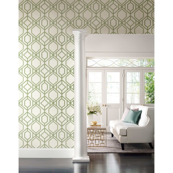 York Wallcoverings Sawgrass Trellis Green Wallpaper - TC2631
