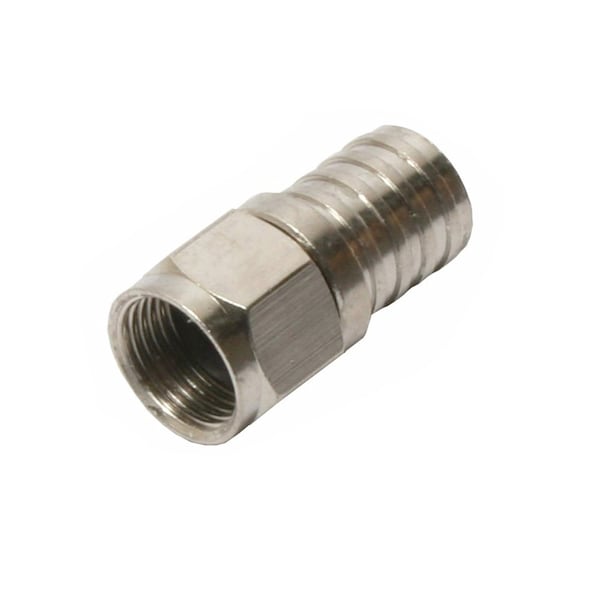 Conectores F (Macho) de Quest Technology International, 75 Ohm - a prueba de clima, con anillo y gel, Crimp-On para Rg-6 Quad - CFC-7314