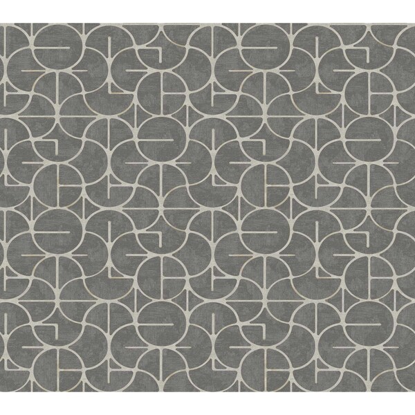 York Wallcoverings Looking Glass Charcoal Wallpaper - FM1104
